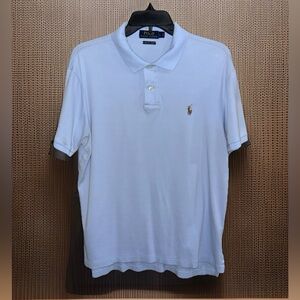 Polo by Ralph Lauren Pale Blur Polo Shirt w/Gold Pony Embroidery-L-EUC